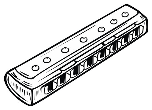 black and white harmonica musical instrument clip art preview