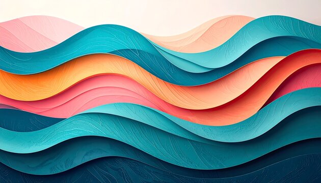 Colorful wavy layered abstract background