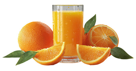Fresh orange juice and oranges