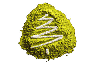 Green powder, white tree design