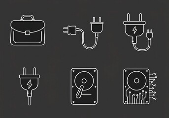 Black and white medical icon set with simple vector symbols for web, design, and healthcare use