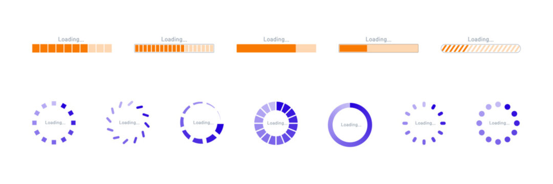 Loading icon set. Vector illustration.