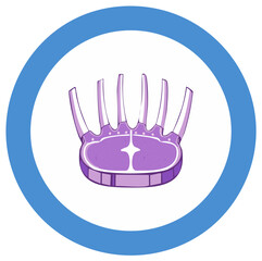 Obraz premium Regal Crown Roast of Lamb Meat Cut Vector Illustration Icon