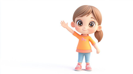 an adorable child character in kawaii style on white background
