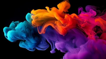 Obraz premium Striking Contrast of Bright Smoke and Black Background