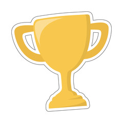 Golden Trophy Icon – Flat Vector Symbol of Achievement, Success, Victory, and Award Recognition