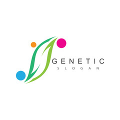 Genetic DNA logo vector and symbol