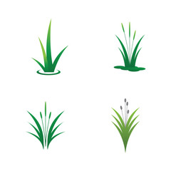 Stylized green grass logo vector symbol design