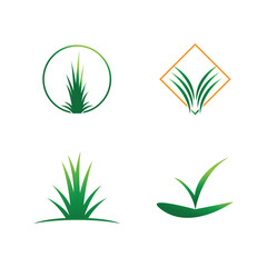 Stylized green grass logo vector symbol design