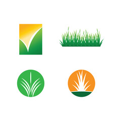 Stylized green grass logo vector symbol design