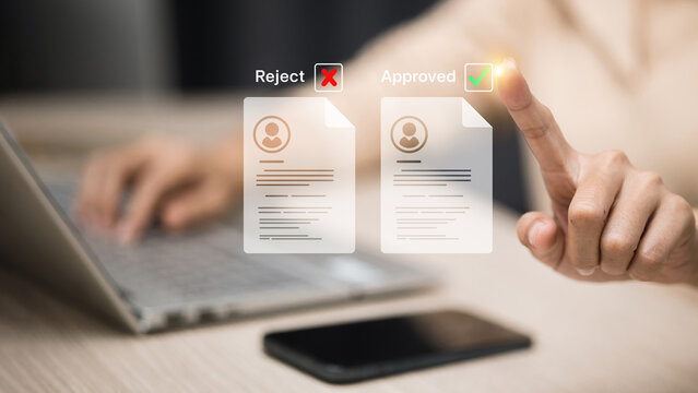 HR approval and rejection on digital documents, recruitment screening workflow