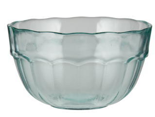 Empty emerald colored cup and bowl cut out isolated transparent background