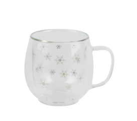 Snow patterned clear glass cut out isolated transparent background