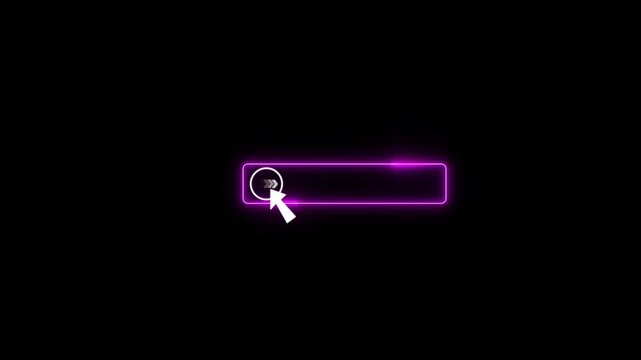 Glowing neon line mouse cursor animation export button in looping with transparent background.looping .Up and down arrow moving on business arrow text.4k video Motion Graphic Animation.