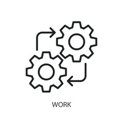 Work thin line vector icons.