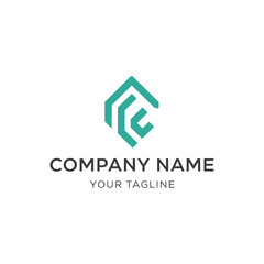Fototapeta premium A modern teal geometric logo with the letters 'FC' inside a diamond shape, above company name and tagline.