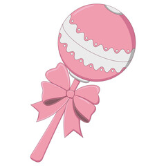 Pink Baby Rattle with Bow