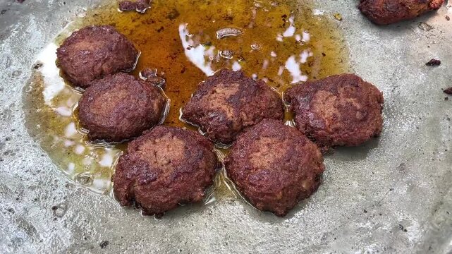 Fresh Galouti kebab prepared in streets of India