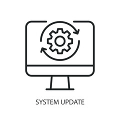 System update thin line vector icons.