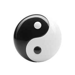 Yin Yang symbol, black and white, representing balance and harmony, studio shot, isolated on white background.
