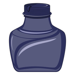 Cartoon Purple Ink Bottle Illustration