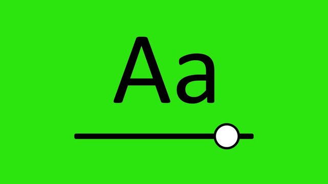 Zoom text animation with Aa and slider for adjusting font size. Ideal for accessibility, UI design, and digital reading interfaces.