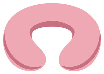Pink U-Shaped Travel Neck Pillow for Comfort and Relaxation during Journey