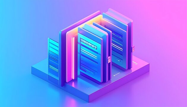 3D abstract digital data concept - Powered by Adobe