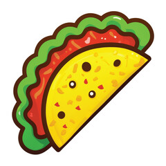 Cartoon illustration of a delicious taco.