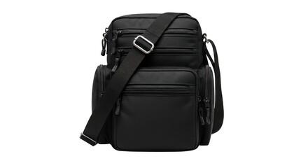 Naklejka premium Black shoulder bag isolated on transparent background