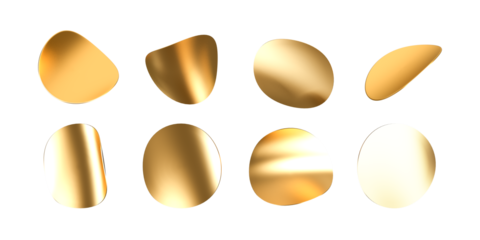 Falling shiny golden confetti, round glitter isolated on white