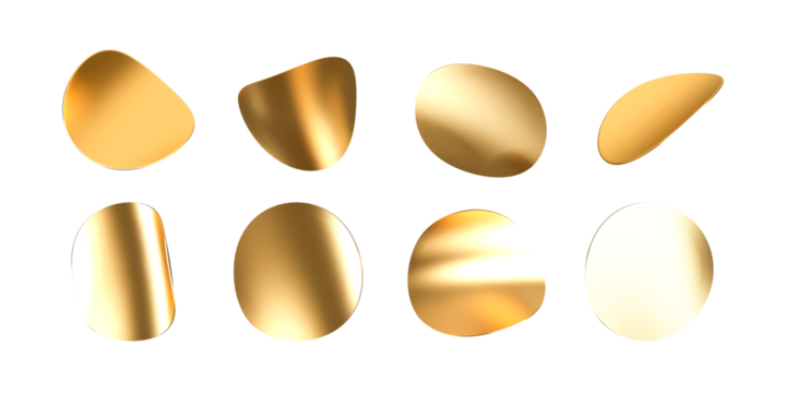 Falling shiny golden confetti, round glitter isolated on white