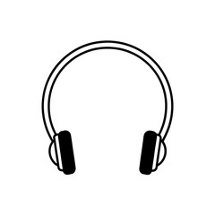Illustration of a pair of black headphones on transparent background