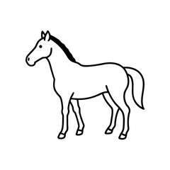 Illustration of a standing horse outline on transparent background