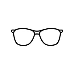 Illustration of eyeglasses with thick frames on transparent background
