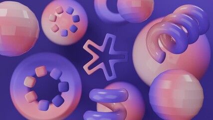 3d abstract shapes in vibrant purple and peach gradients for graphic design projects, backgrounds, web design, and branding materials. - Powered by Adobe
