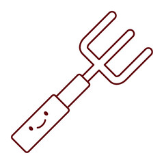 Farming Rake Linear Vector Illustration