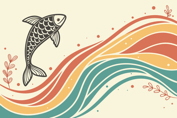 Gradient abstract wave ripple vector background