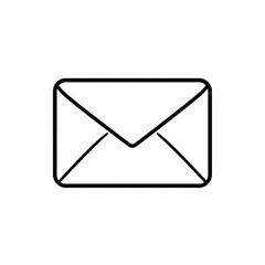 Line art mail icon with transparent background PNG and JPEG image for your business	