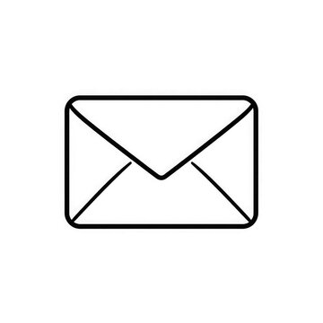 Line art mail icon with transparent background PNG and JPEG image for your business	