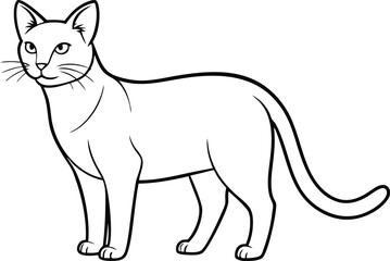 Elegant Cat Outline Graphic - Vector Line Art