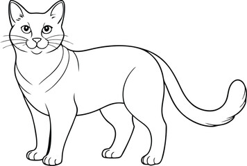 Cat Outline Vector Illustration. Cat Silhouette Collection - Minimalist Outline Vector Art