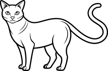 Cat Outline Vector Illustration. Cat Silhouette Collection - Minimalist Outline Vector Art