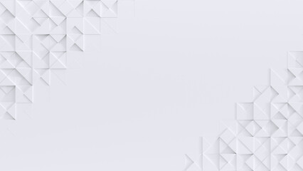 コーナーに幾何学模様を配置した白のミニマルな背景