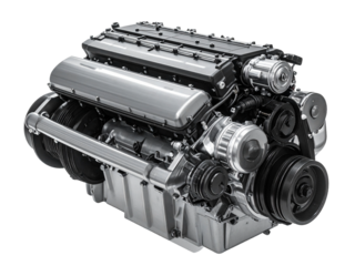 Powerful modern car engine closeup details showcase advanced engineering and precision metal components for high performance automotive applications and technical backgrounds.