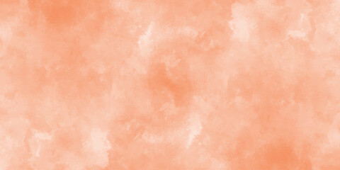 Orange color watercolor background. Stained ink textures on white paper. abstract wet hand drawn texture. Orange watercolor painting art design.