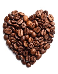 Heart shaped coffee beans