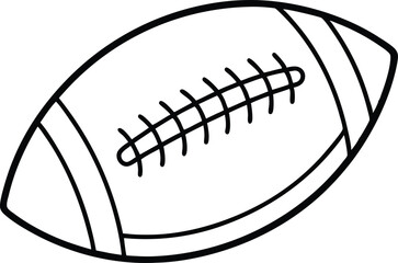 American Football Vector Art. Clean Outline Illustration on White Background for Sports Design.