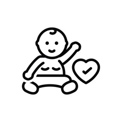 Black line icon for toddler health
