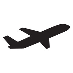 Obraz premium Airplane Silhouette Taking Off Symbol of Travel and Transportation with Clear White Background Represents Freedom and Adventure